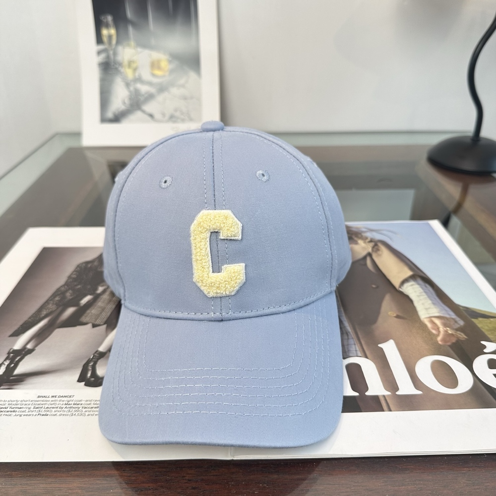 🖤Celine Black Baseball Cap, White Triomphe Embroidery Adjustable Casual Hat